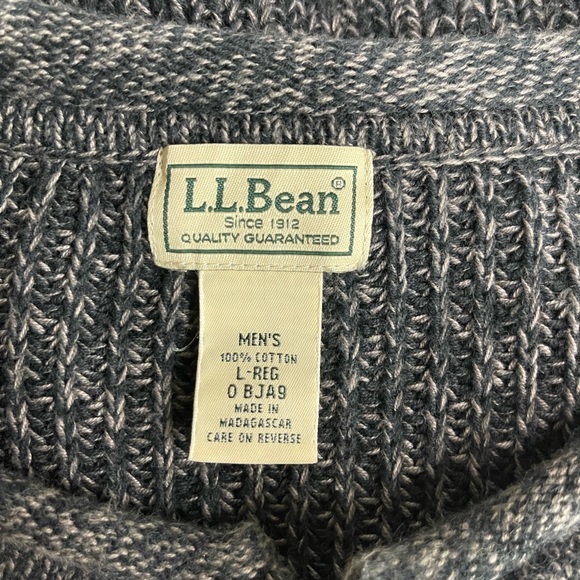 LL Bean Grey Pullover Button Sweater Men's Size Large - Picture 3 of 3